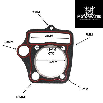 Cylinder Head Gasket Set (52.4mm) 110cc LIFAN 1P52FMH DIRT BIKE QUAD